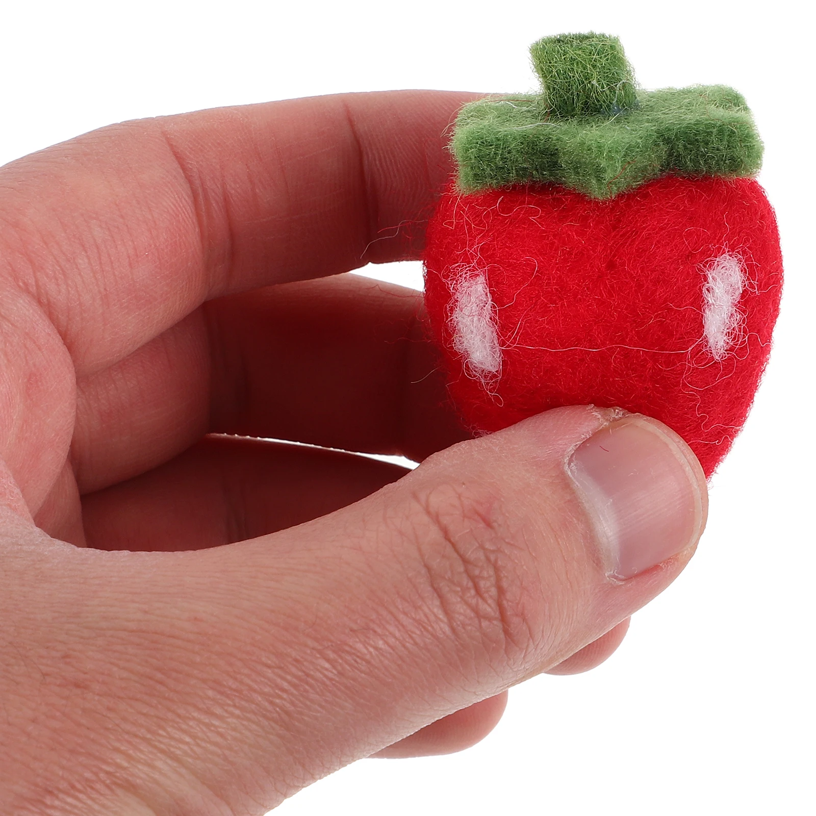 

5Pcs Handmade Needle Felted Strawberry Ornaments DIY Felt Fruit Craft Supplies Artificial Decorations for Home Decor Party