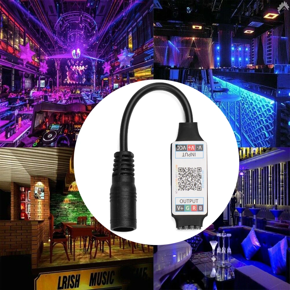 Mini contrôleur de bande lumineuse LED Bluetooth RVB, contrôle sans fil pour téléphone intelligent, DC 5-24V SnapFor RGB 3528 5050, accessoires de