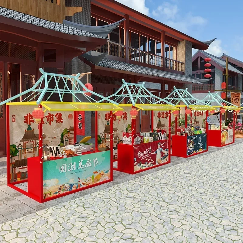 For Night Market Stall Display Stand Portable Folding Scaffold Rack for Shopping Mall Festival Promotion Snack Cart Vendor