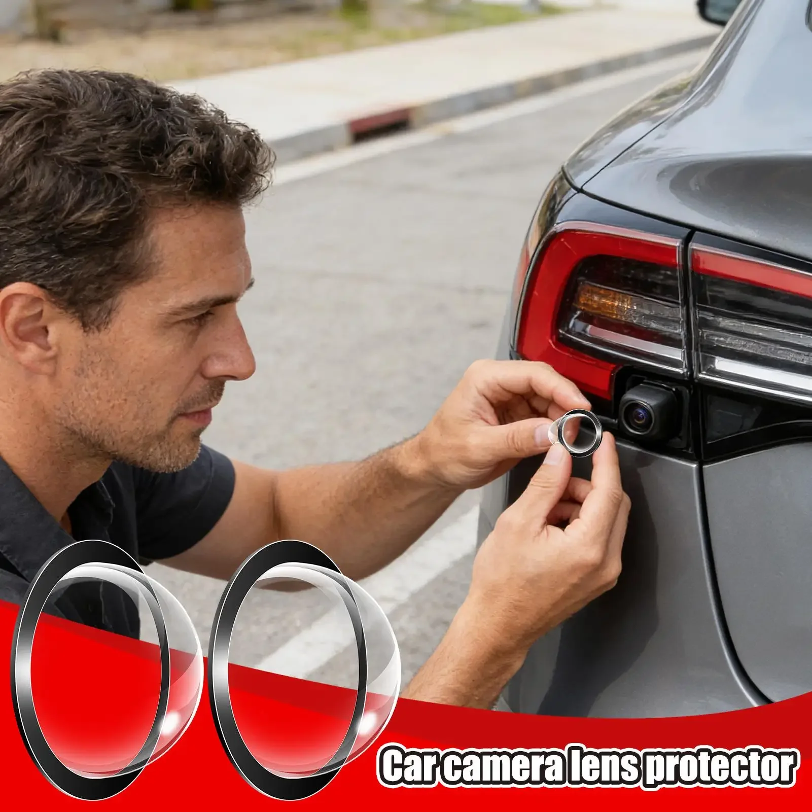 2pcs Backup Camera Cover Protective Adhesive Car Backup Camera Protector Lens Cover For Vehicle Truck Rv Sedan Men Women