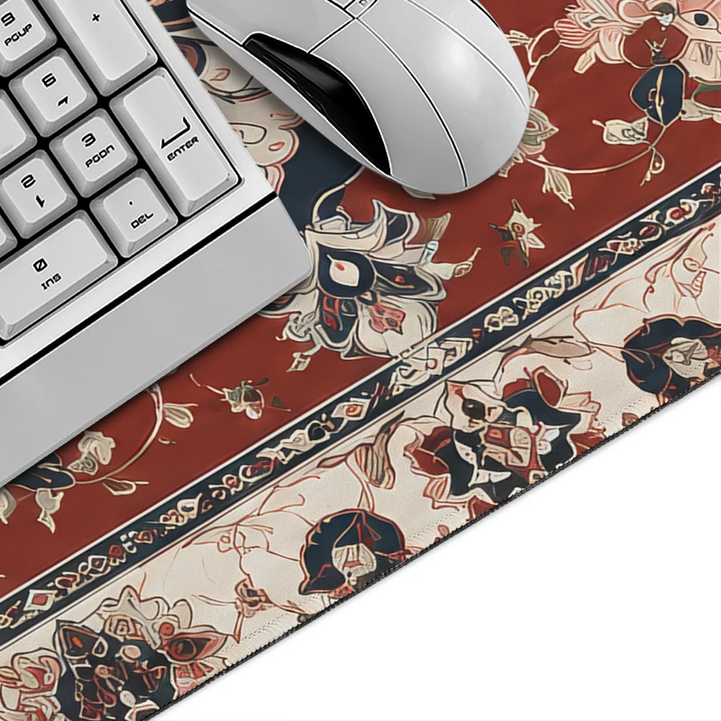 Mouse Pad Vintage Red Brown Persian Gaming XL Computer Mousepad XXL Playmat Non-Slip Office Natural Rubber Table Mat