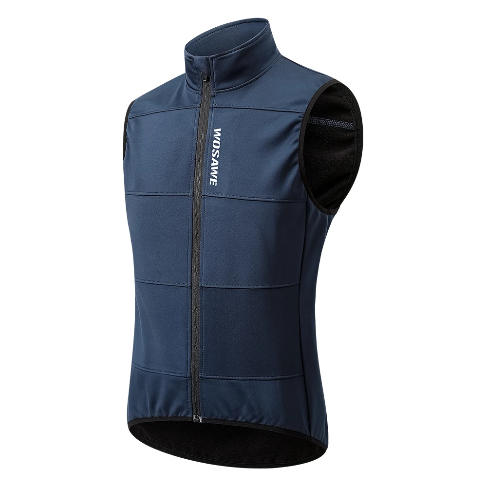 WOSAWE WINTER Gilet Thermal Fleece Herren Fahrradjacke Ärmellos Radfahren Fahrradbekleidung Herbst Warme Weste Mantel Keine Taschen