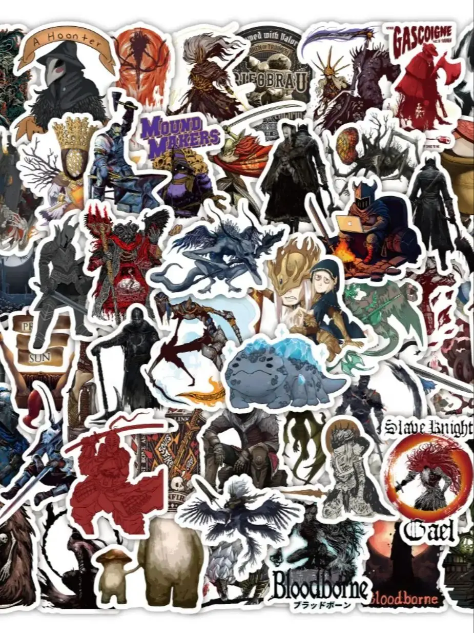 AliExpress FANLU 10/50PCS Funny Game Stickers Dark Soul Cartoon Character Graffiti Toy Waterproof Decoration Laptop Guitar Bike Skateboard Decals