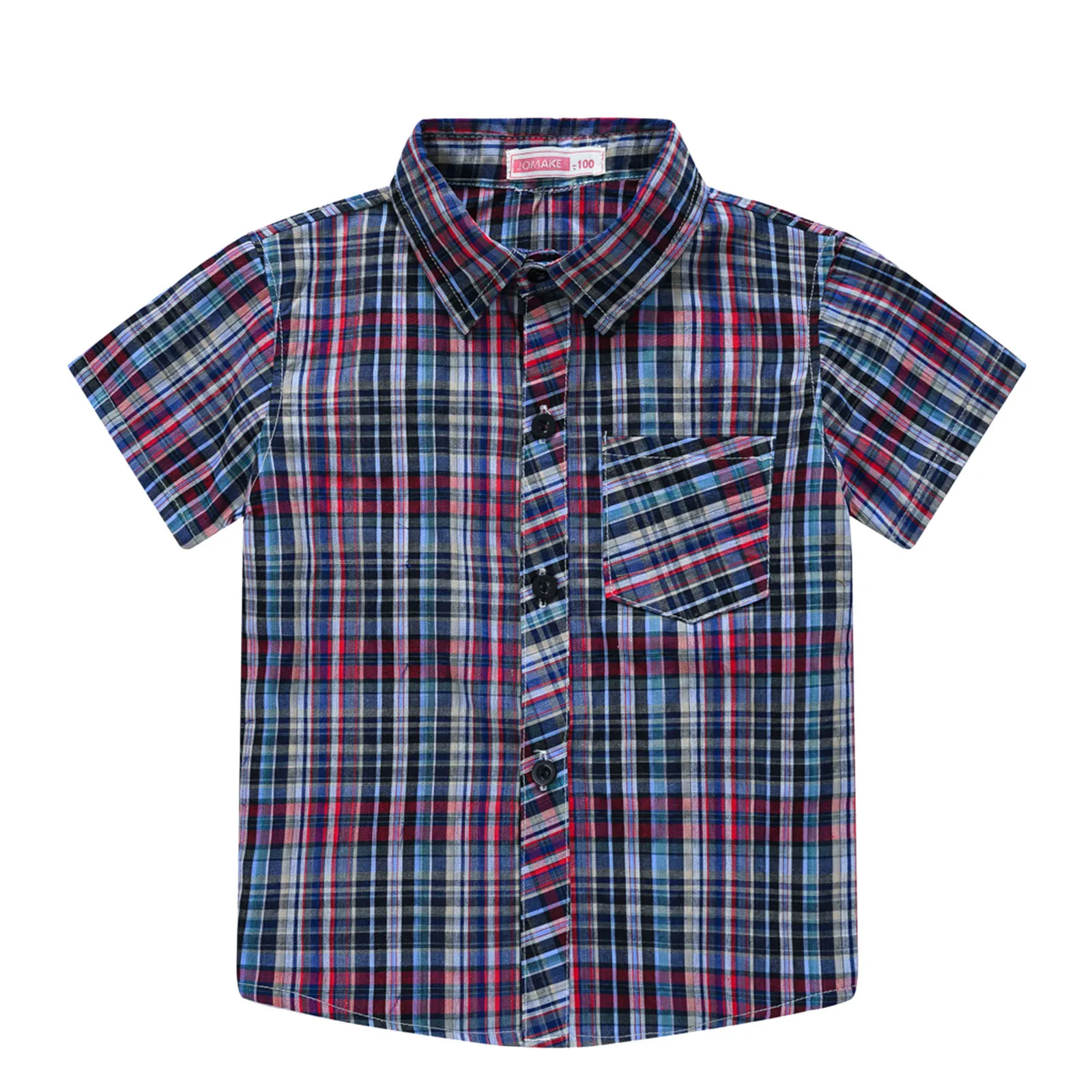 

New Style Baby Boys Girls Cotton Shirt Plaid Striped Casual Kids Shirts Short Sleeve Children Toddler Clothes For Summer