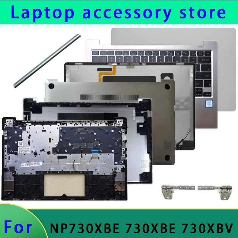 新品-np730xbv-730xbe-nt730xbe-ノートパソコンの液晶画面バックカバーフロントパネルパームレストボトムカバーヒンジ-abcd-シェルキーボード