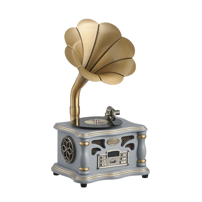 

Vintage Phonograph Bluetooth Speaker With USB/AUX Retro Home Decor Art Music Box Art Speaker