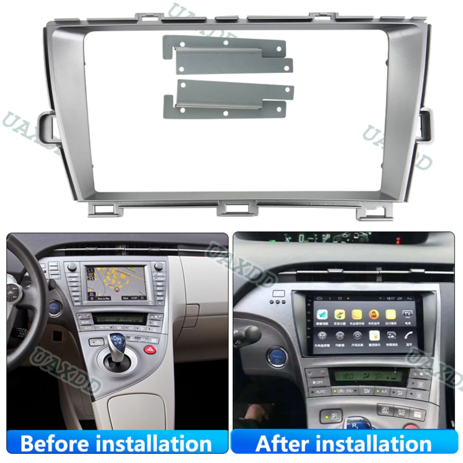 2 Din Car For 2009-2015 Toyota Prius 9INCH Left-hand drive Kit panel Automotive radio Android frame Center fascia CD dashboard