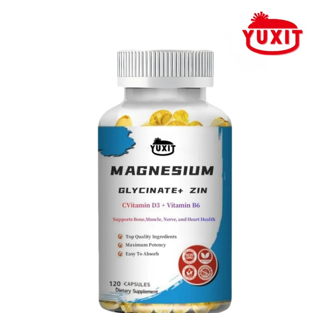 

YUXIT High absorption magnesium glycine, 100% chelation, 500mg TRACCS, no buffering, non genetically modified, vegetarian