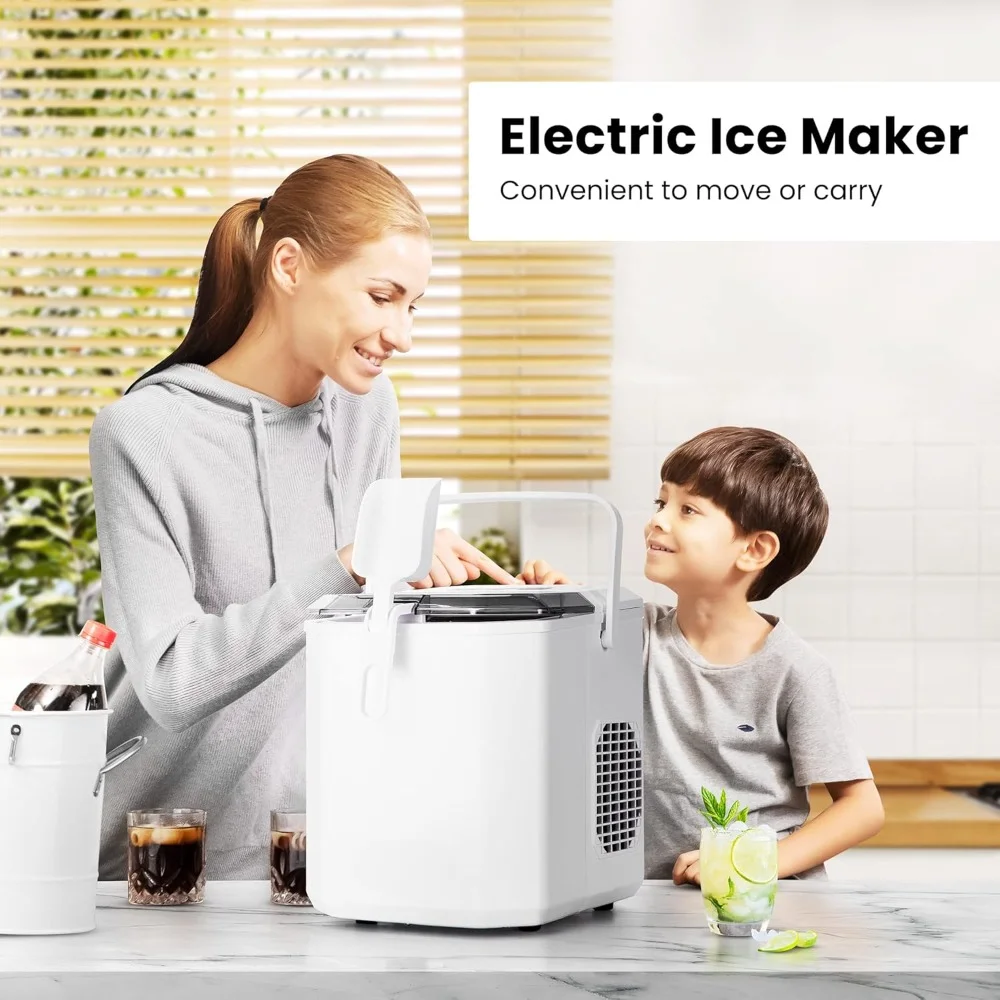 HAOYUNMA-Machine à glaçons automatique électrique, seau compact portable, avec poignée, 10 sacs à glace