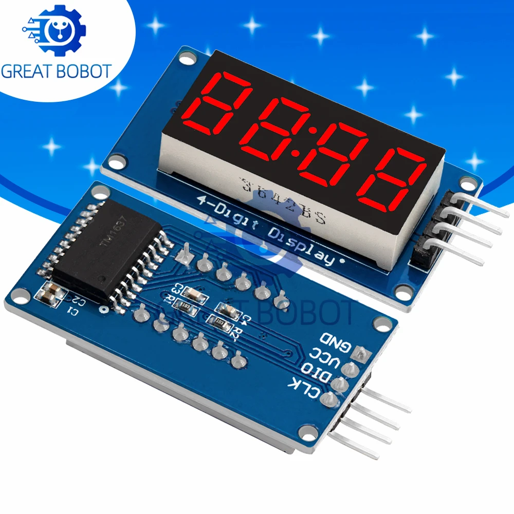 BS TM1637 وحدة عرض LED رقمية 4 بت لـ Arduino! 7-قطعة، أنبوب الأنود الأحمر 0.36 بوصة، أربعة - برنامج تشغيل تسلسلي لعرض الساعة