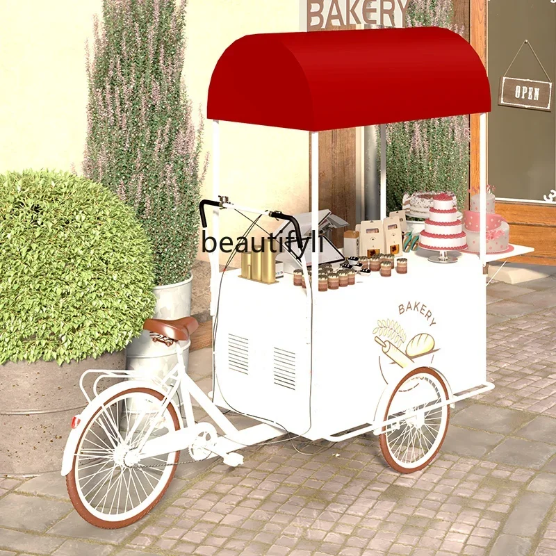 

D80 European mobile promotion car upside down donkey street view food coffee dessert car can ride wrought iron dining car
