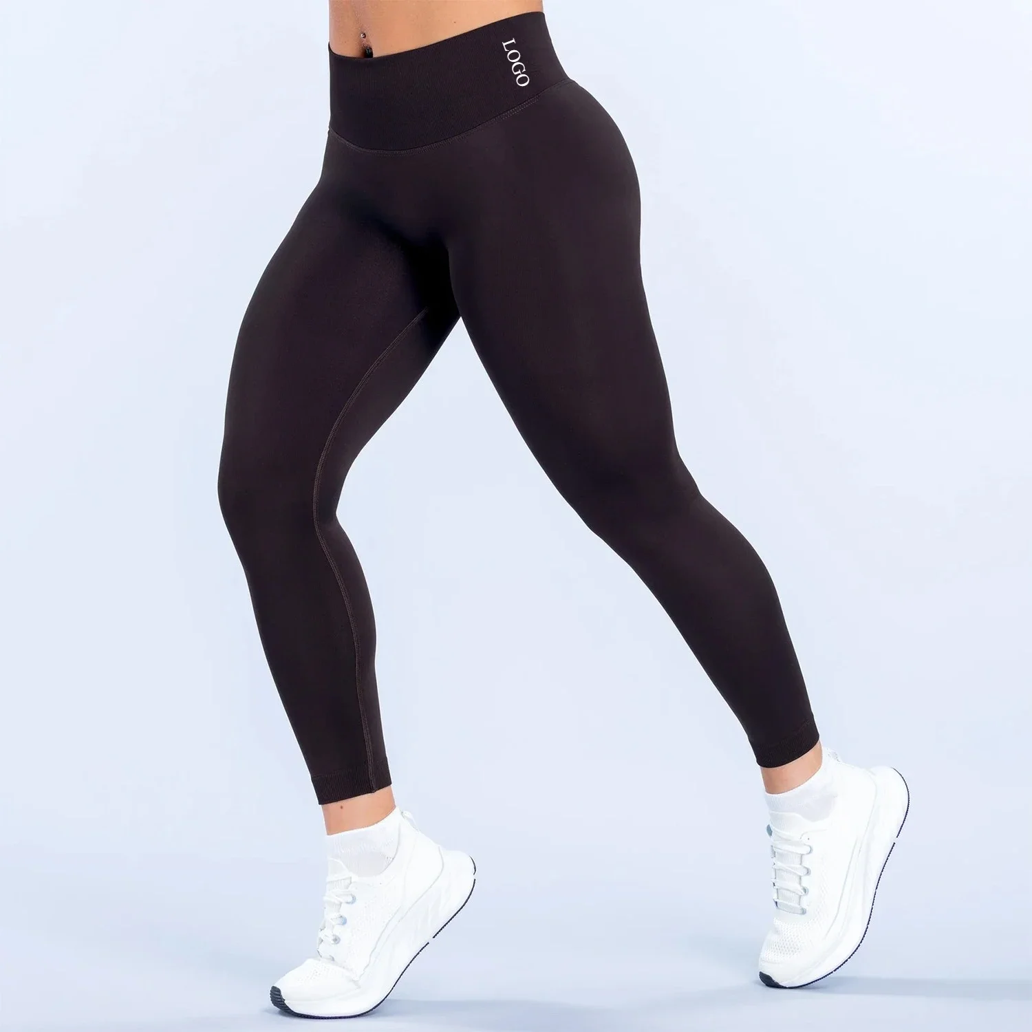 LOGO New Arrival Seamless Yoga Leggings  Logo Stretch Soft Fitness Gym Running Sports Pants Butt Lifting Activewear Trousers