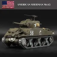 Henglong 3898-1 Metal US M4A3 Main Battle Tank RC Model US Sherman 1:16 Battle Simulation Remote Control Toys Car