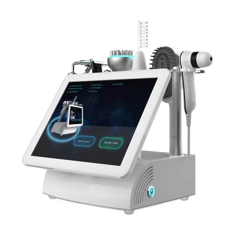 Multifuncional 5 em 1 tratamento de cuidados com o couro cabeludo de alta frequência análise de folículos capilares anti-perda de cabelo dispositivo de crescimento capilar para salão de cabeleireiro