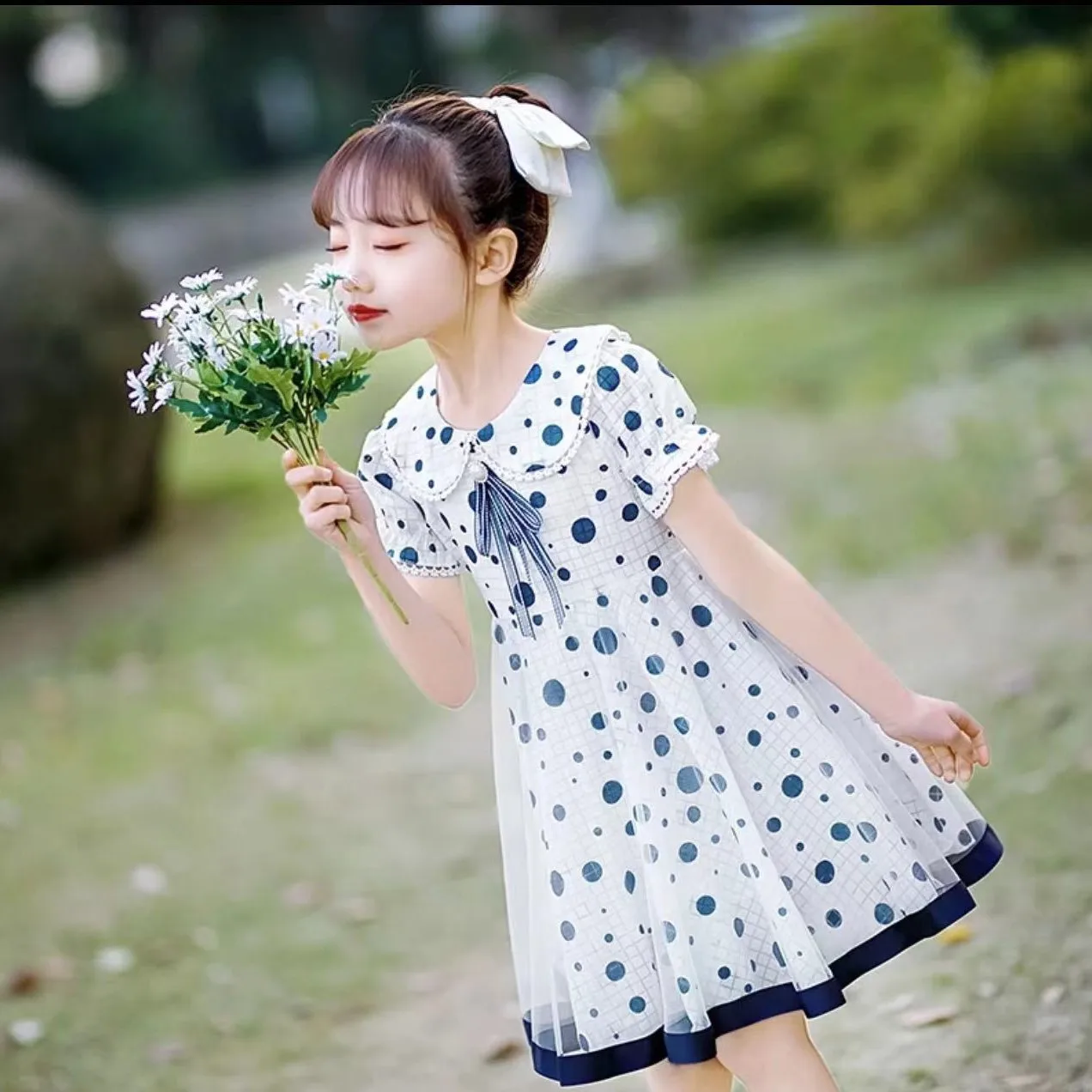 

5-13T summer children kids fashion cute girls short sleeve dress