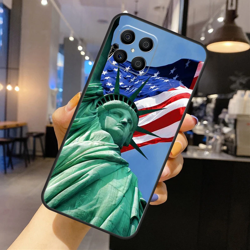 Casing Patung Liberty Bendera Amerika untuk Honor Magic 7 6 5 Lite Sampul untuk Honor 200 400 Pro 50 70 90 X9 X8a X8b X9a X9b X9c