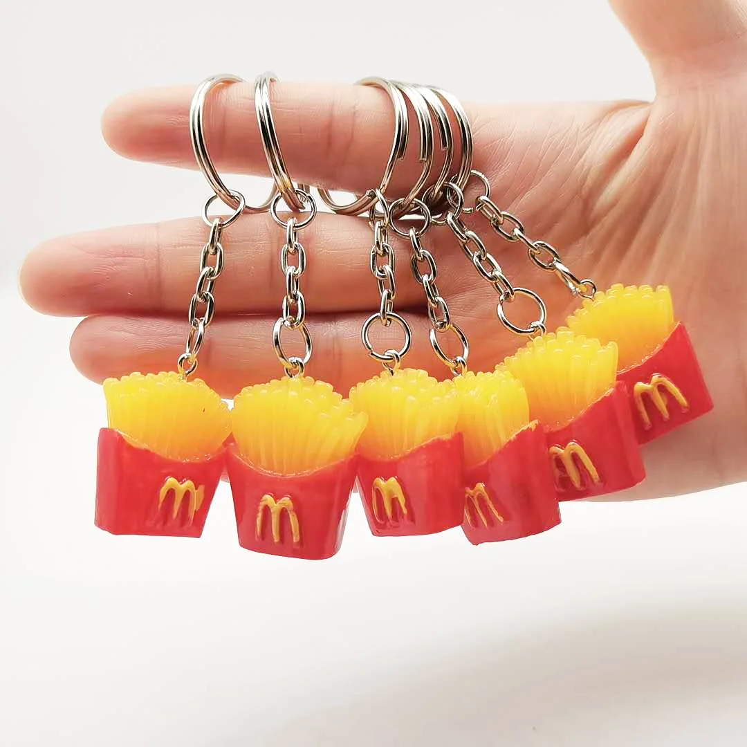 1PCSCreative small french fries keychain bag pendant simulation food promotion gift event giveaway pendant