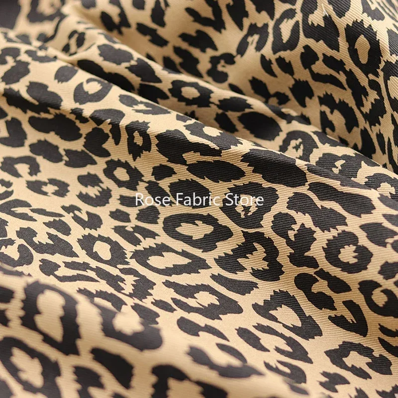 1 Meter Leopard Cotton Twill Printed Fabric Sewing Jacket Skirt Blazer Fashion Animal Pattern Fabrics Garment Telas fabric