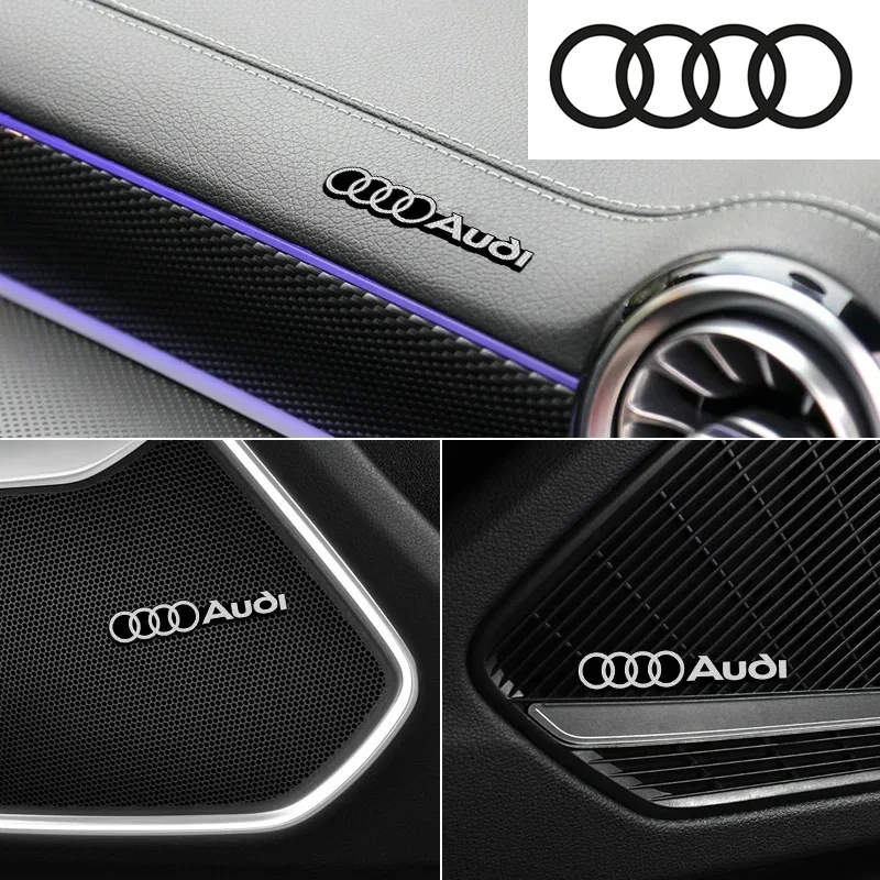 4 stücke 3d aluminium abzeichen emblem aufkleber auto audio dekorieren für audi a1 a3 a4 b8 8p a6 c7 a5 q5 b7 b6 b9 a7 a8 rs q3 q7 q2 tt