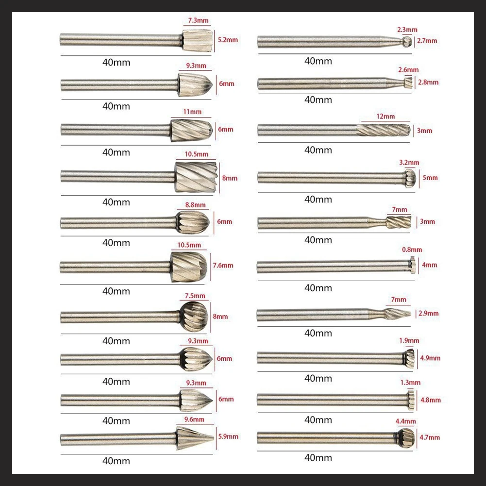 

10/20 шт. роторные напильники для резьбы по дереву, пластика, шлифования, гравировки, деревообработки, аксессуары для электроинструментов