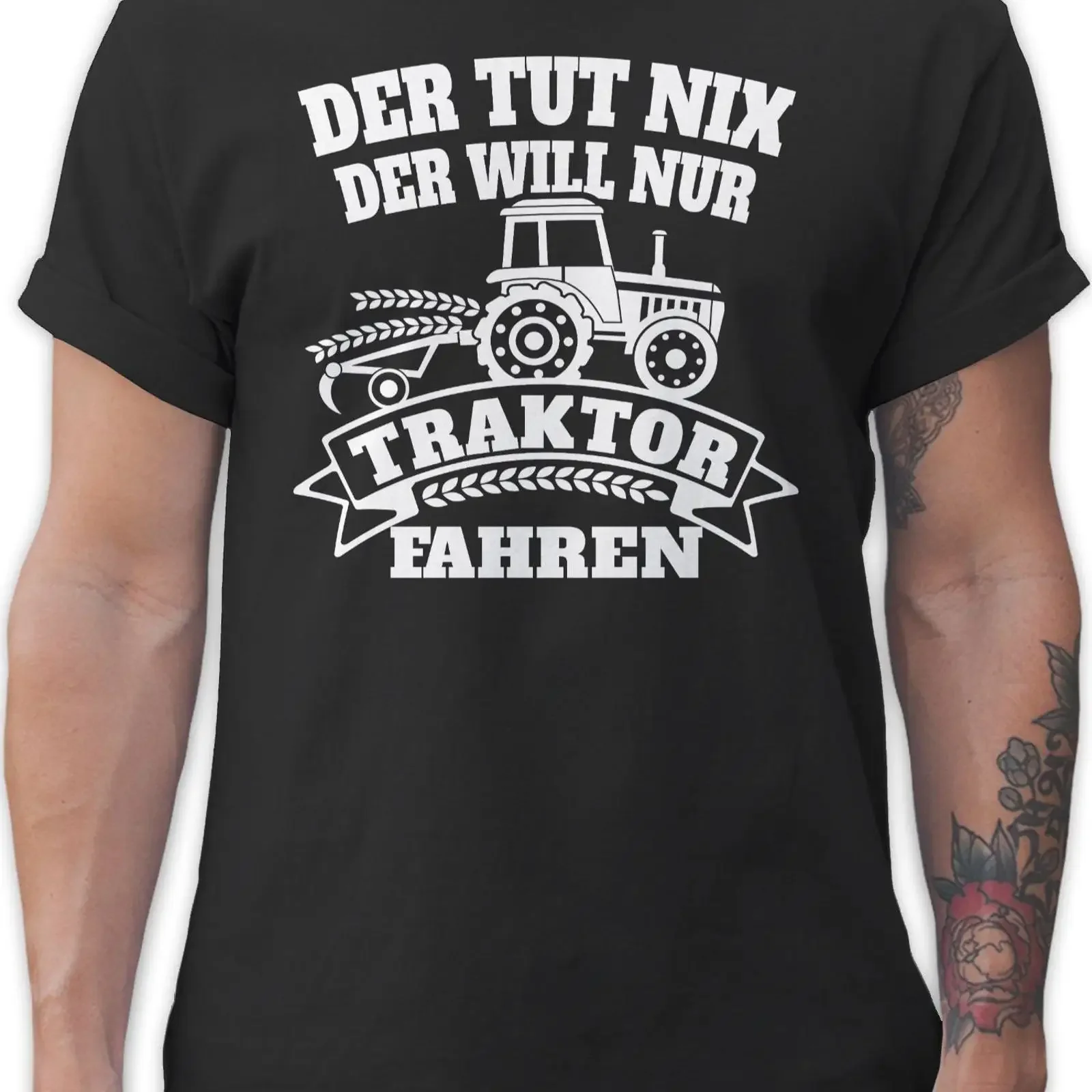 Camiseta T Shirtracer Der tut nix will nur Traktor fahren vintage, lavada, para uso diario, unisex, versátil, ligeramente desgastada