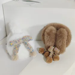Korean Style Vintage Faux Fur Plush Earmuffs Wave Point Soft Y2k Bowknot Earmuffs Thicken Sweet Winter Earflap Outdoor