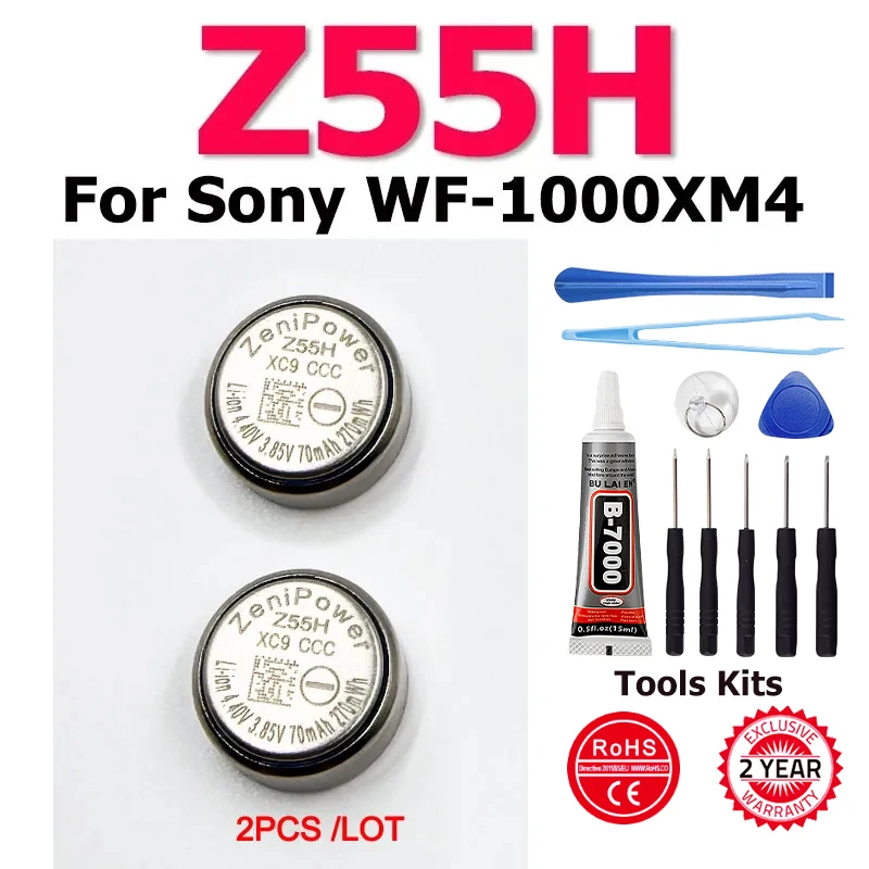 Z55H 3.85V 70mAh High Quality Battery For SONY WF-1000XM4 1000XM4 XM4 Bluetooth Earbuds Headset Batteria + Free Tools