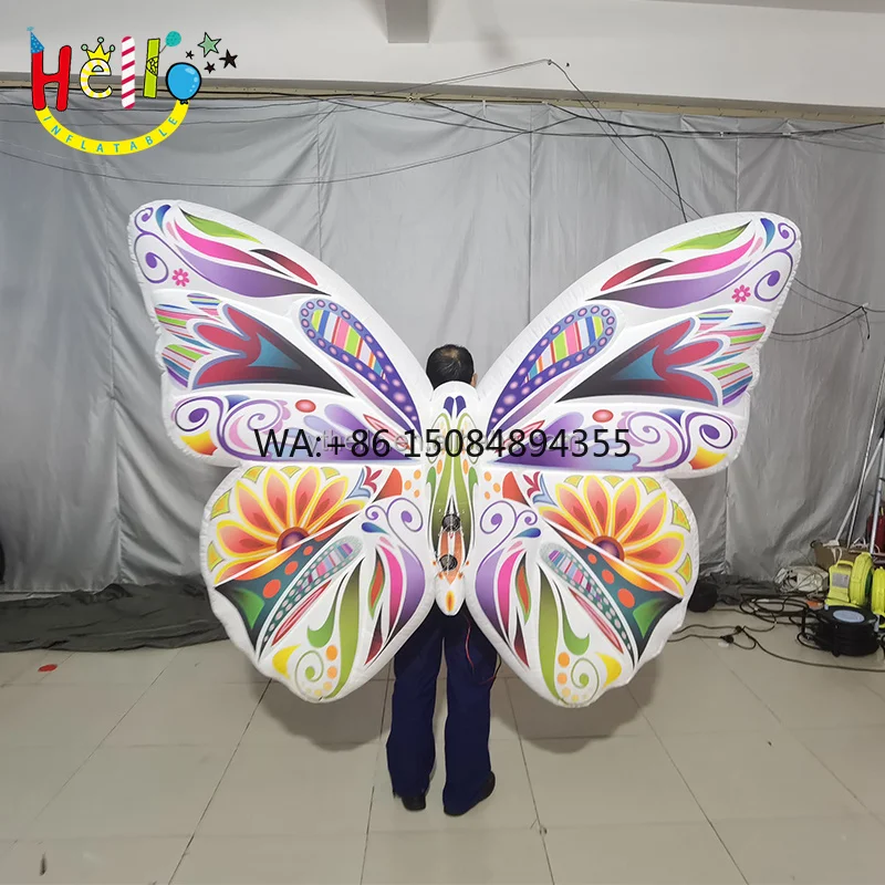 Event Decoration Inflatable Insect Costume Walking Inflatable Butterfly Costume With Led Light