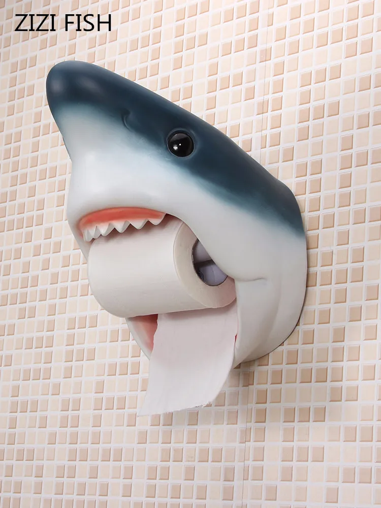 

Bathroom paper towel holder Shark dolphins toilet roll holder Bathroom waterproof wall-mounted creative personality tissue box