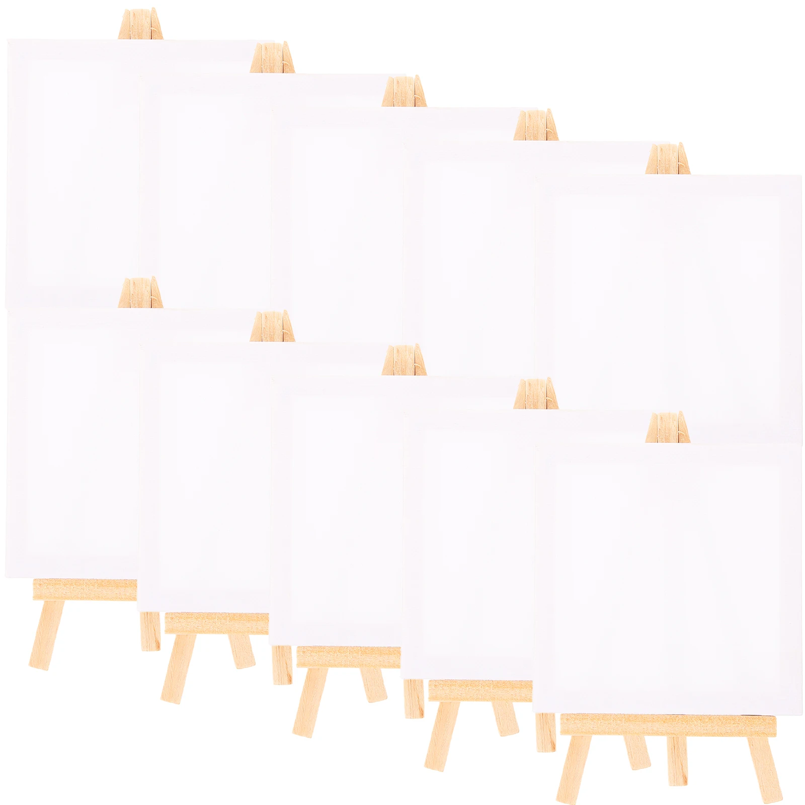 1 Satz Mini-Staffelei-Set aus Segeltuch, gedehnte Platten, kleiner Dreiecksständer zum Malen, weiß, für Kinder, Kunststudenten, DIY-Geschenke