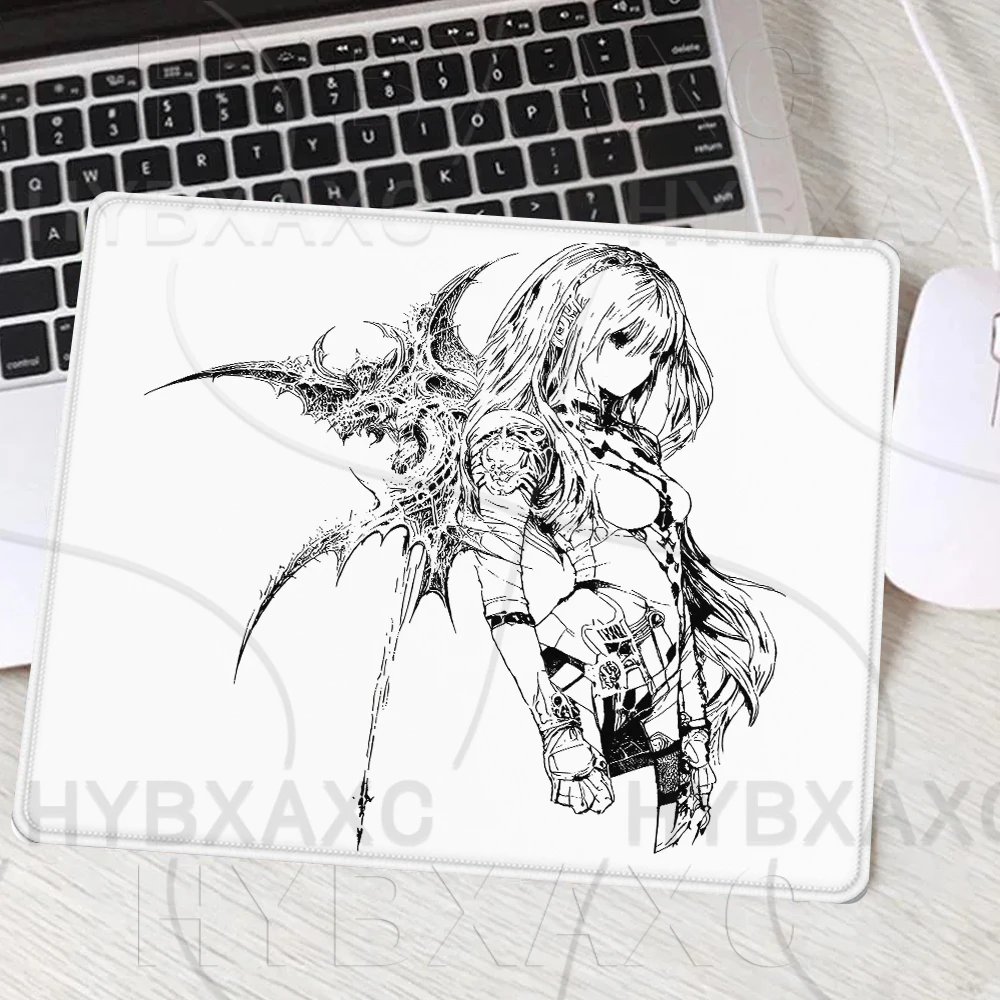 Black Aesthetic Art Mouse Pad Multiple sizes Large Square Computer Office Game Table Mat XS Anime Girl Rubber Anti-slip Mousepad
