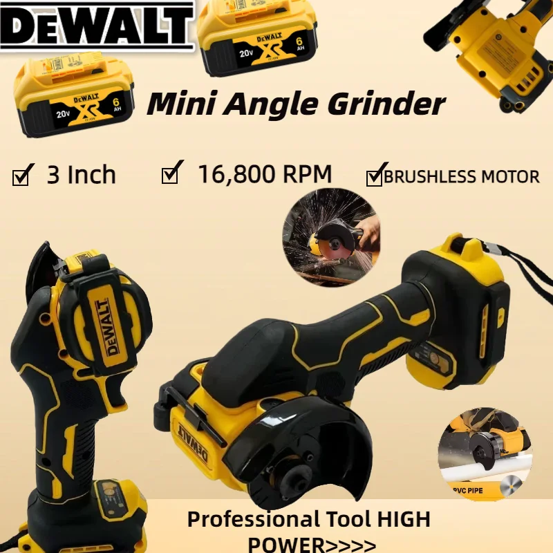 

DeWALT Аккумуляторная угловая шлифовальная машина 3 дюйма Мини-полировальный шлифовальный станок Электрические режущие электроинструменты для аккумулятора 20 В 18 В