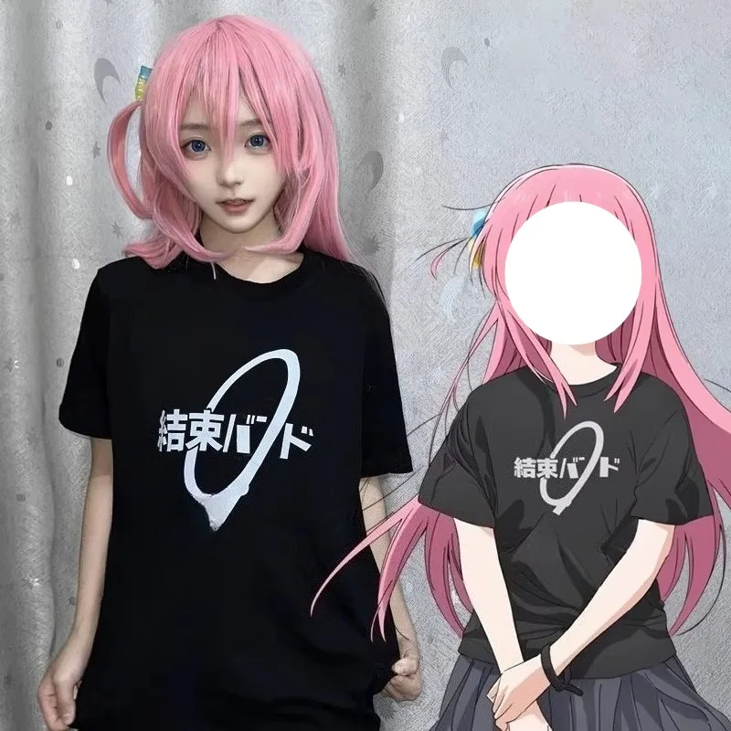 

Anime Gotoh Hitori Cosplay Costume T-shirt Cute Cartoon Y2K Gothic Short Sleeve Top for Women Summer Streetwear Roleplay Outfit
