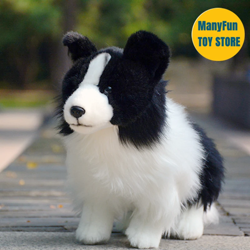 

Realistic Border Collie High Fidelity Plushie Shepherd Dog Plush Toys Lifelike Animals Simulation Stuffed Doll Kawai Toy Gifts