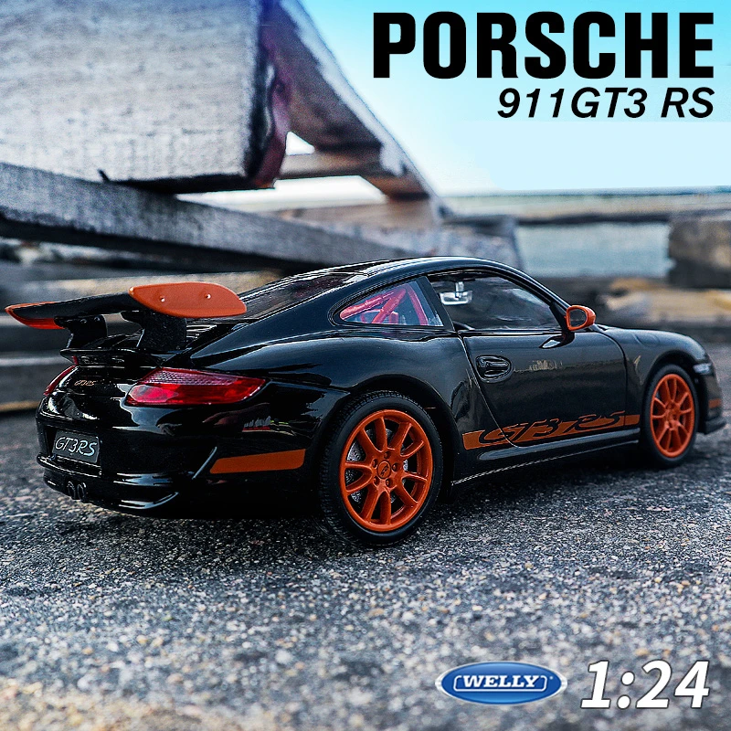 WELLY 1:24 Porsche 911 GT3 RS Alloy Track Racing Car Model Diecasts Metal Sports Car Model Simulation Collection Kids Toys Gifts