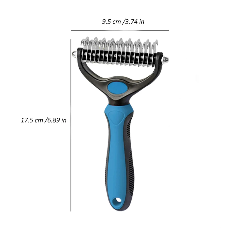 Double-Sided Pet Detangling Comb, Cat and Dog Hair Removal Comb, Blade-Style Comb for Cleaning Hair Knots and Loose Hair, Double-Tooth Comb for Dogs and Cats - view 3