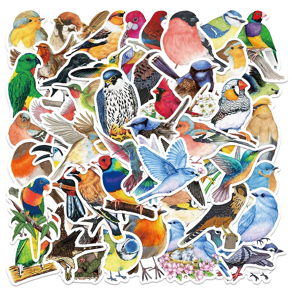 10/30/50PCS Mix Watercolor Style Bird Cartoon Stickers DIY Travel Skateboard Suitcase Guitar Luggage Laptop Funny Cute Sticker