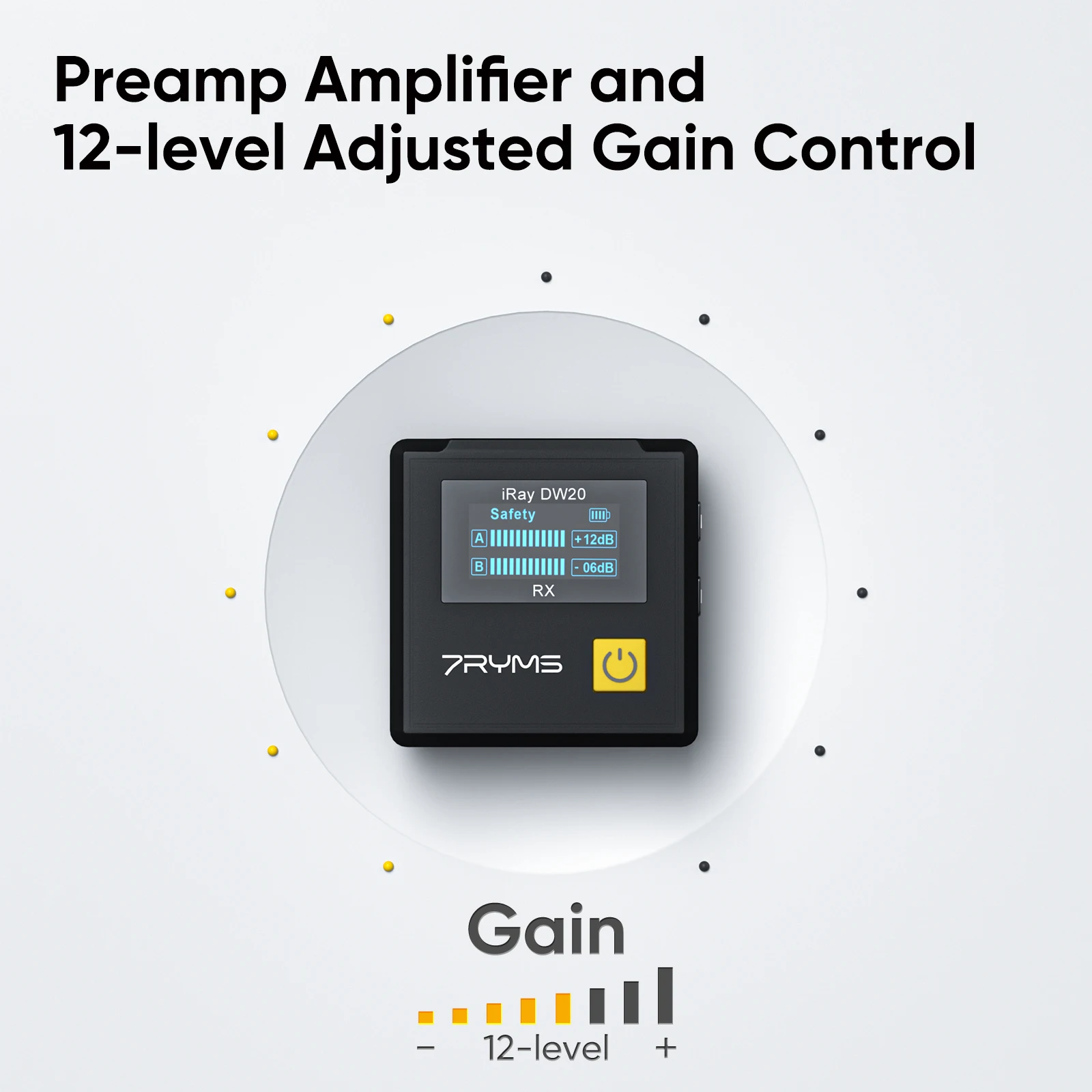 Microfone lapela sem fio 7ryms iray dw20 2.4g para câmera telefone entrevista vídeo youtube streaming ao vivo tiktok microfone de lapela sem fio para celular
