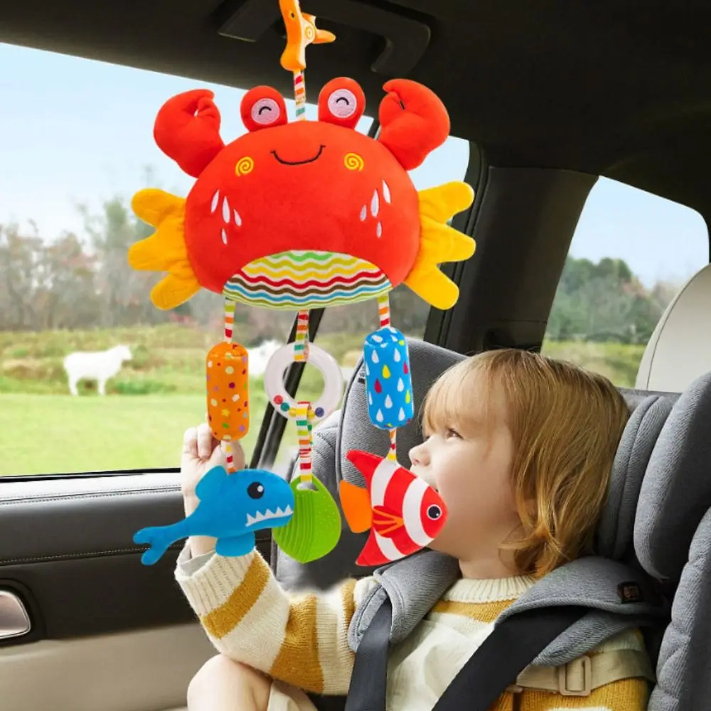 Design bonito chocalho do bebê brinquedos agarrar habilidade treinamento material de pelúcia carrinho pendurado brinquedos sino brinquedos animais de pelúcia