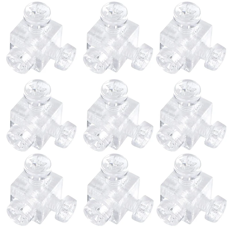 800PCS 10X10X10mm Clear Acrylic Cubes 6-Sides Fix Block Joint Corner Braces for Electric Stoves Square Dishes Chassis Components
