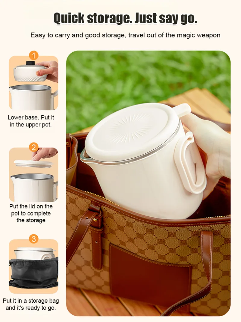 Portable stainless steel electric kettle small household travel folding kettle Shuaikang kettle