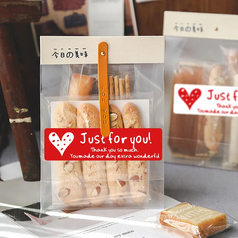 100-200 Stks/pak Rode Liefde "Gewoon Voor Jou" Bedankjes Stickers Kleine Zakelijke Geschenkdoos Verpakking Zegels Labels Bakken Taartdecoratie