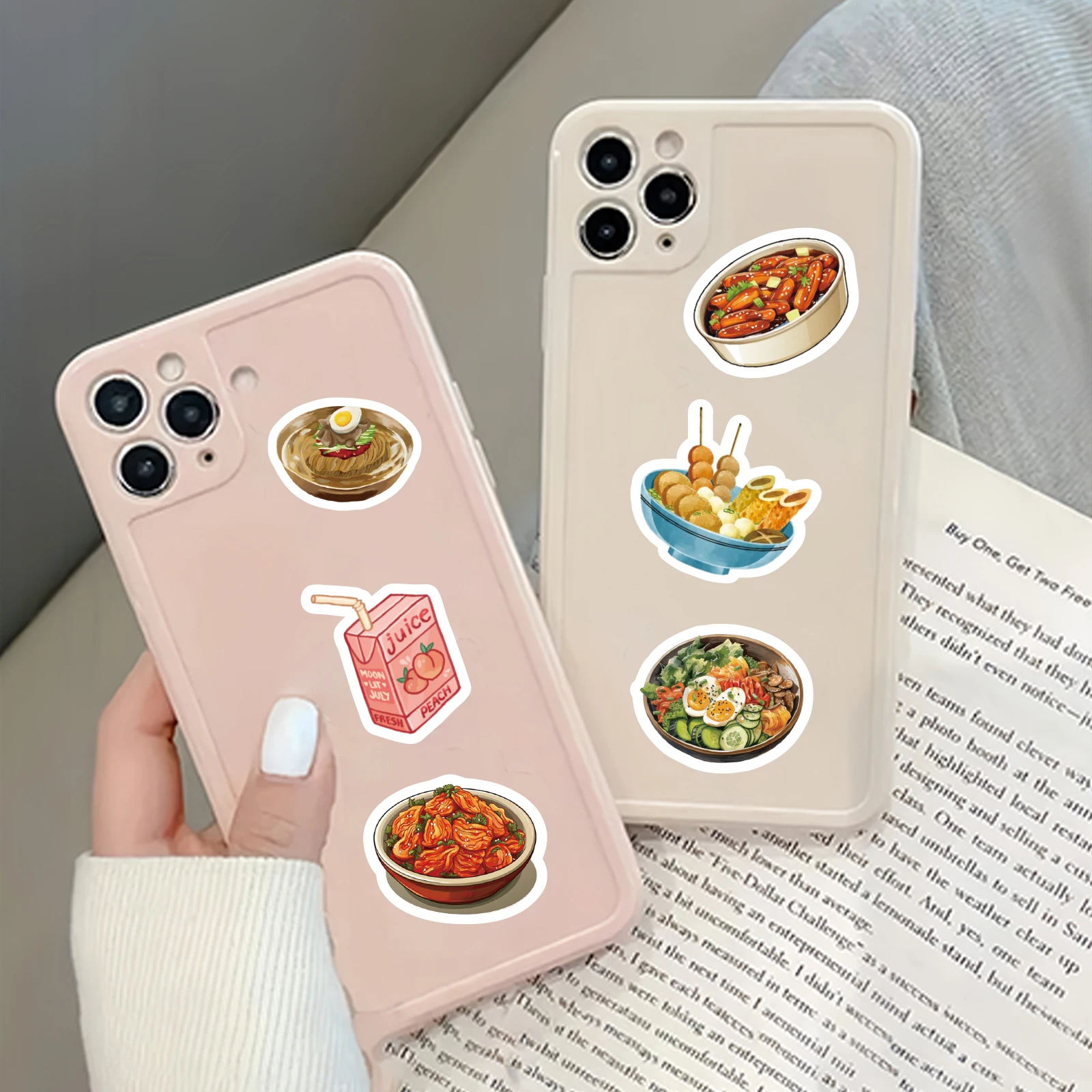 46 ชิ้นอาหารเกาหลีรูปแบบสติกเกอร์สําหรับโน๊ตบุ๊ค, ขวดน้ํา, กระเป๋าเดินทาง, เทศกาลอาหาร, ร้านอาหาร, สติกเกอร์เด็ก