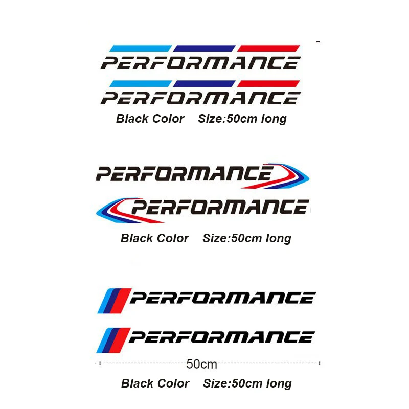 2Pcs Mperformance Car Body Sticker For BMW E30 E36 E39 E46 E60 E61 E64 E70 E71 E85 E87 E90 E83 F10 F20 F30 E80 M3 M5