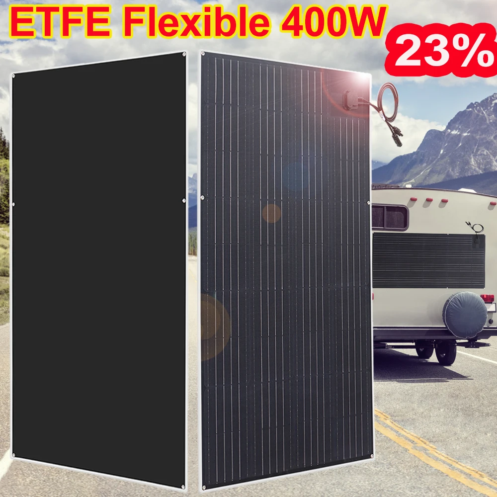 ETFE PET Flexible Solar Panel 400W 300W 200W 150W 120W 100W 12v Battery Charger High Efficiency for home camper RV boat balcony