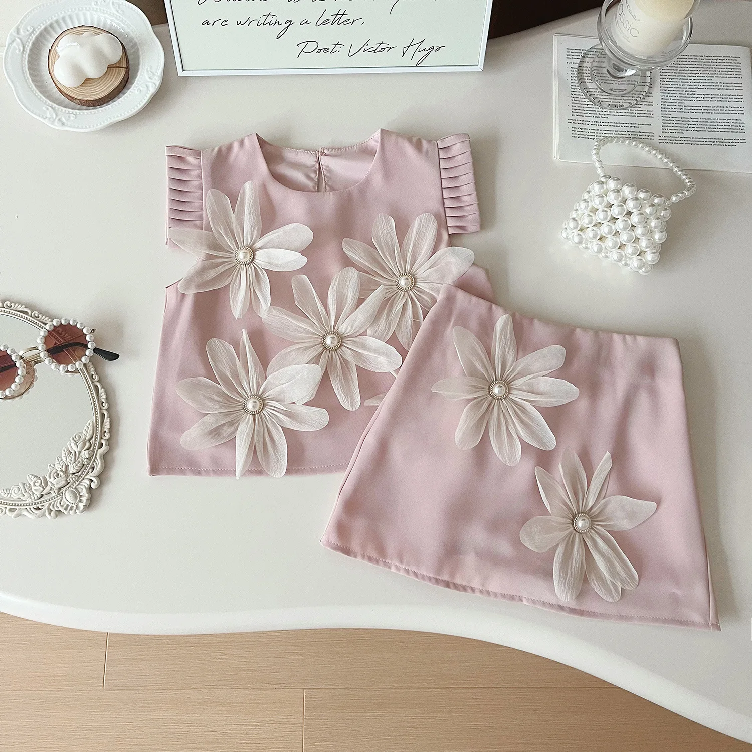 

Girls Clothes Sets Summer 2025 Children Fashion Dress Tops Shorts Skirts 2pcs Princess Suit For Baby Tracksuits Kids Outfits 7Y