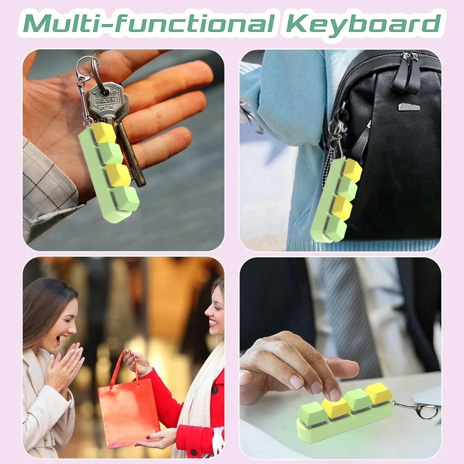 Keyboard Key Toy DIY Button Keycap Fidget Keychain Decompression Toys Mechanical Key Toy for Adult to Relief Pass Time image 4