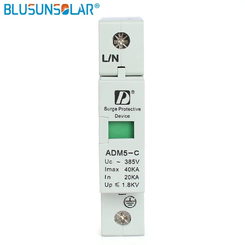 

BLUSUNSOLAR 5 Pieces 1P 20KA To 40KA 110V 220V 380V AC Din Rail SPD Lightning Protection Device Voltage Surge Protector