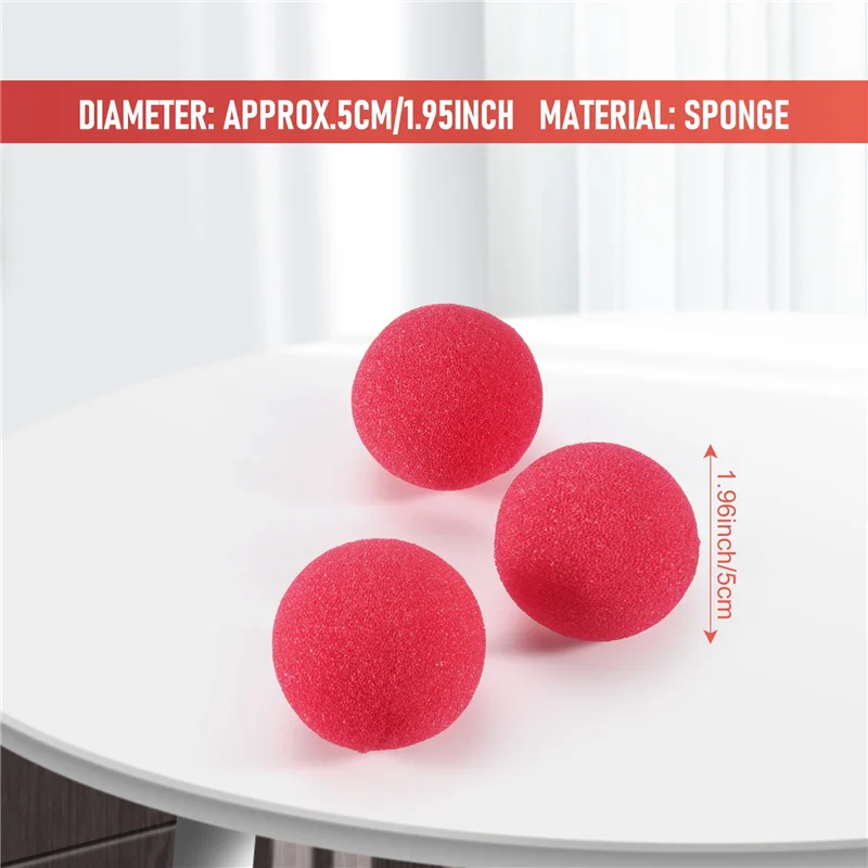 ABZW 10Pcs 사랑스러운 빨간 공 스폰지 광대 코 파티 웨딩 장식 크리스마스 할로윈 의상 매직 드레스 액세서리