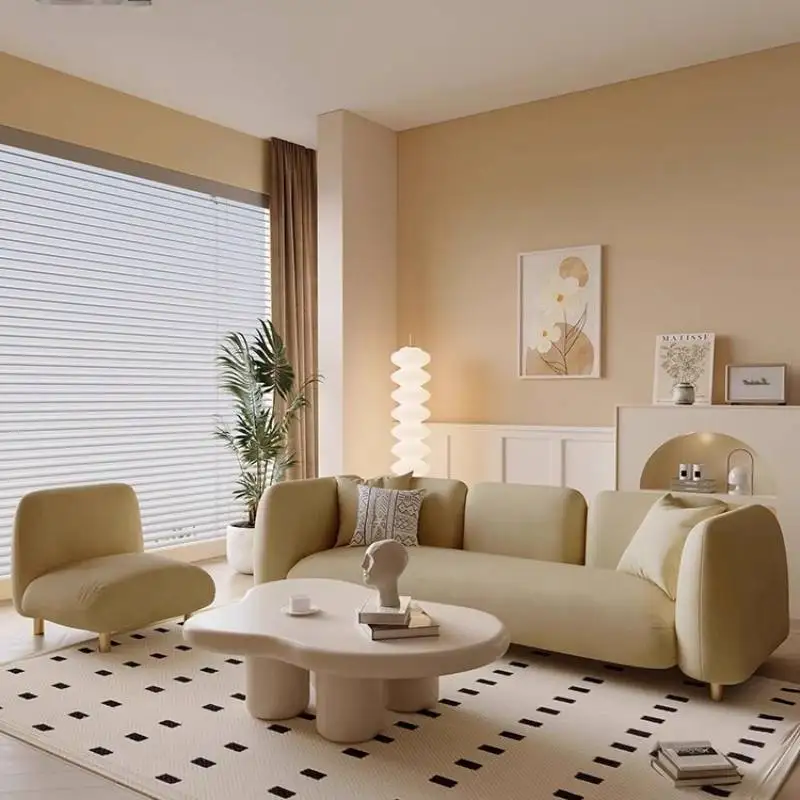 

Pliable Nordic Living Room Sofas Modern Style Minimalist Designer Living Room Sofas Puffs Single Divano Soggiorno Furniture Home